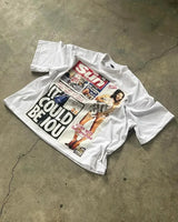 Cyberpunk Chrome logo – Hip Hop Round Neck Short Sleeve American Retro Letter Graphi