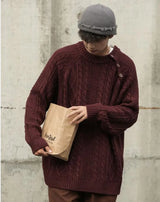 minimalist knit jumper, daily wear essential, trendy urban fashion top for men, layered streetwear look