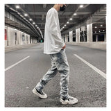 original tie dyed ripped flared denim jean for men streetwear washed hole casual stacked jeans pants mens slim fit jeans 2023 unique jeans style 3741