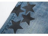 fashion ripped destroied jeans trousers distressed biker jeans with stars high street slim pants joggers denim jeans for men unique joggers style 3264