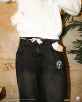 hip hop protect streetwear jeans y2k mens pants harajuku letter embroidery vintage blue baggy jeans high waist wide leg trouser unique jeans style 4108