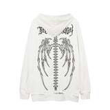 gothic graphic tee featuring fashion skull printed hoodies hip hop retro washed bottom ripped sweatshirt streetwear men hooded warm fleece loose tops hoodies