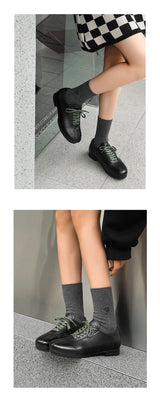 Vintage Casual Leather Shoes Men Women Streetwear Fashion Lightweight Commute Business Leather Derby Shoes