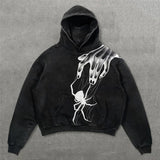 Harajuku Oversized Gothic Letter Print Hoodies Women Streetwear Sweats