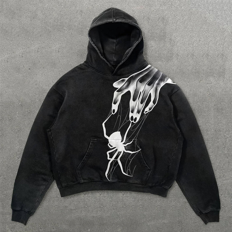 Harajuku Oversized Gothic Letter Print Hoodies Women Streetwear Sweats