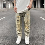 fashion paisy denim jeans mens destoryed holes zipper jeans pants hip hop streetwear new summer casual joggers loose jeans pants sporty tapered joggers