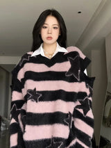grunge knit pullover for fall and winter, oversized aesthetic with urban style, mens fashion layer for modern streetwear coll