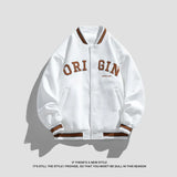 Red Leather Varsity Jacket Unisex Style