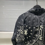 2023 Early Winter Shirt Lightweight Down Jacket Coat Trendy Fashion Luminous Cashew Flower Printed Men's Shirt