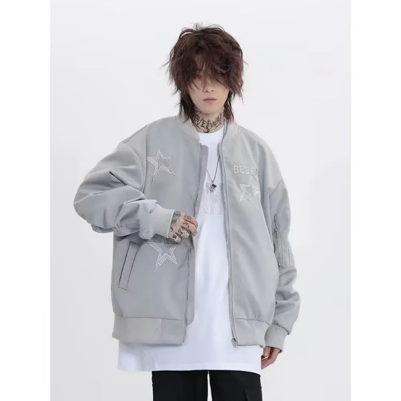 graphic winter jacket, 2025 streetwear trend, cool weather