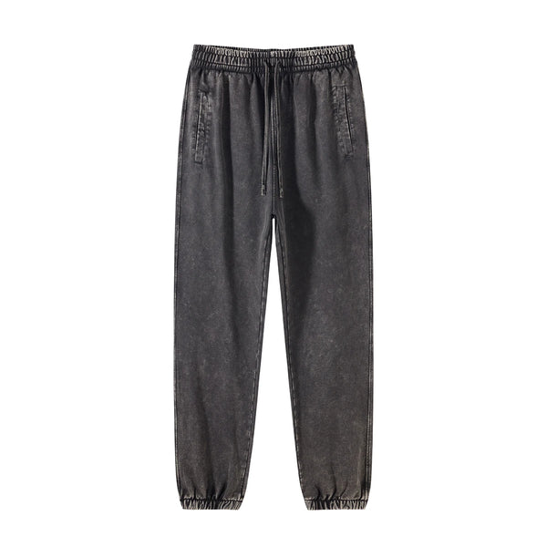 high street dark distressed vintage baggy joggers pants ins versatile drawstring sports pants men washing wax dyeing sweatpants casual joggers