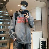 New In Letter Printed Suede Sweatshirts For Men Autumn Y2K Streetwear