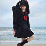 Navy Sailor Outfit Japanese Style School Uniform Skirt Girls JK Uniforms Student Sailor Dress Korean Student Seifuku COS Costume
