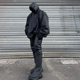 vaporwave barcode glitch featuring autumn kanye high street coated fabric waterproof extra loose mens and womens large charge shirts