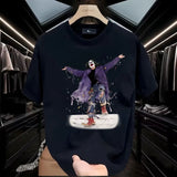 Gothic Tribal flame – New Summer Mens Cotton T Shirt American Oversized Loose Whit