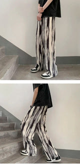 pleated pants mens fashion retro casual pants men japanese streetwear loose hip hop wide leg pants mens ice silk trousers m 3xl unique default style 3670