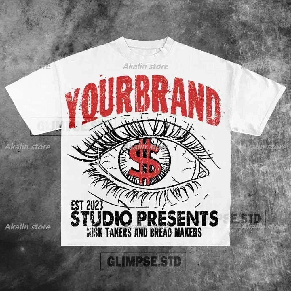 Glitchcore Design – American Letter Print Graphic T Shirts Vintage New – Edgy Streetwear for All Genders