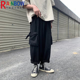 rainbowtouches cargo pants big pocket high street fashion hip hop tide card trousers men loose straight pant superior quality combat utility trousers