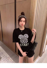 Gothic Aesthetic print tee – New Luxury Sweet Girl Giraffe Diamonds Crystals T Shirts Kor