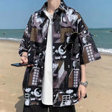 2023 Summer New Light Luxury Fashion Shirt Men Loose Casual Short-sleeved Shirt All-match Boutique Clothing Simple Style