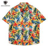 Men Shirts Summer Sclassic Flower Clothing Retro Hawaiian Vacation Shirts Daily Versatile Loose Tops Fashion Half Sleeve Shirt