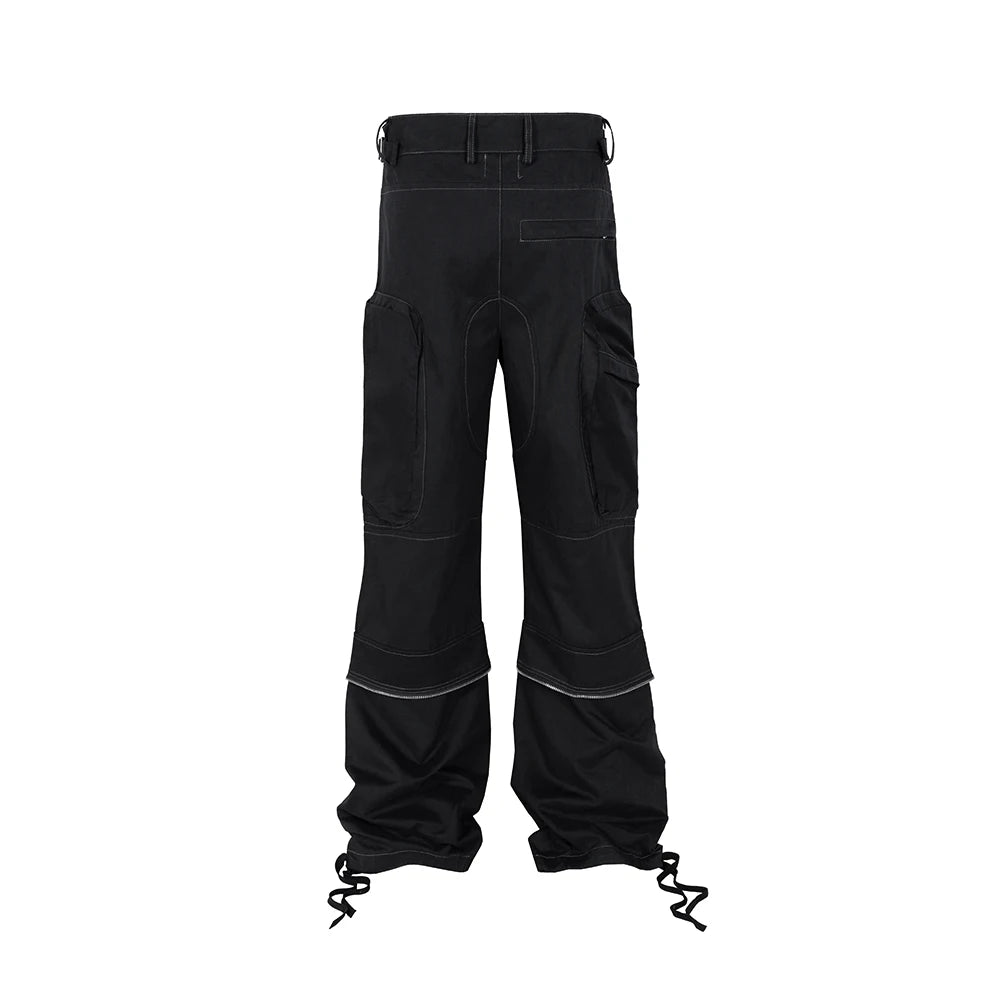 functional multi pockets overalls pantalones hombre baggy mens black cargo pants y2k streetwear loose baggy trousers oversized baggy cargo bottoms