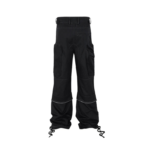 functional multi pockets overalls pantalones hombre baggy mens black cargo pants y2k streetwear loose baggy trousers oversized baggy cargo bottoms