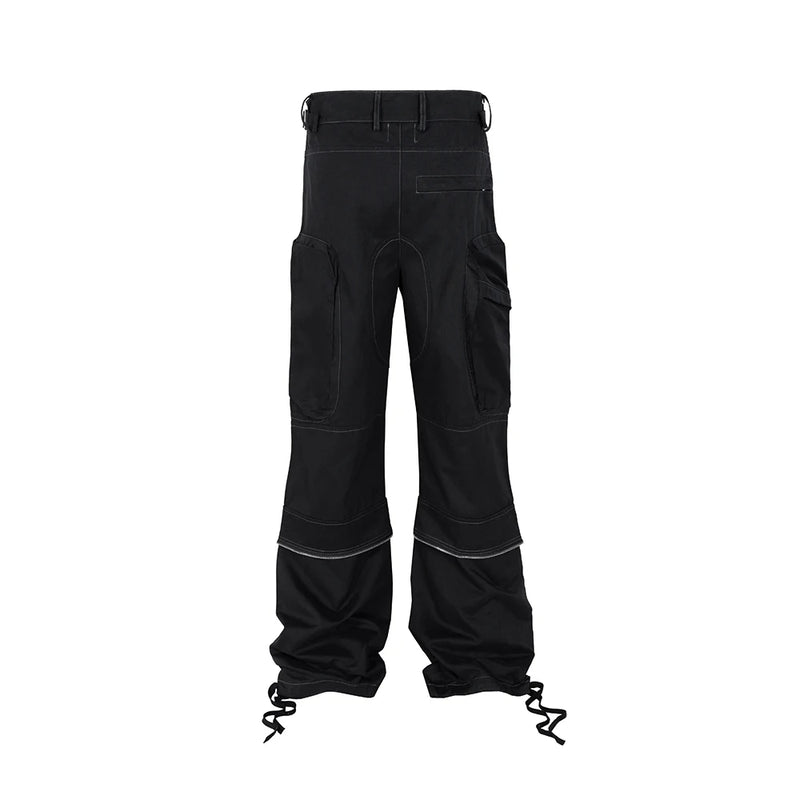 functional multi pockets overalls pantalones hombre baggy mens black cargo pants y2k streetwear loose baggy trousers oversized baggy cargo bottoms