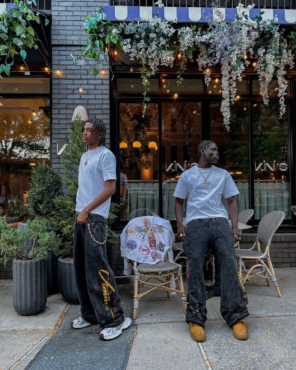 high street hip hop new black denim pants y2k goth harajuku men clothing ripped baggy jeans casual wide leg trousers streetwear unique jeans style 685