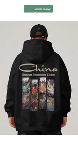 Dragon Ascendas China Graphic Sweatshirts Hombre Hip Hop Fashion Hoodie