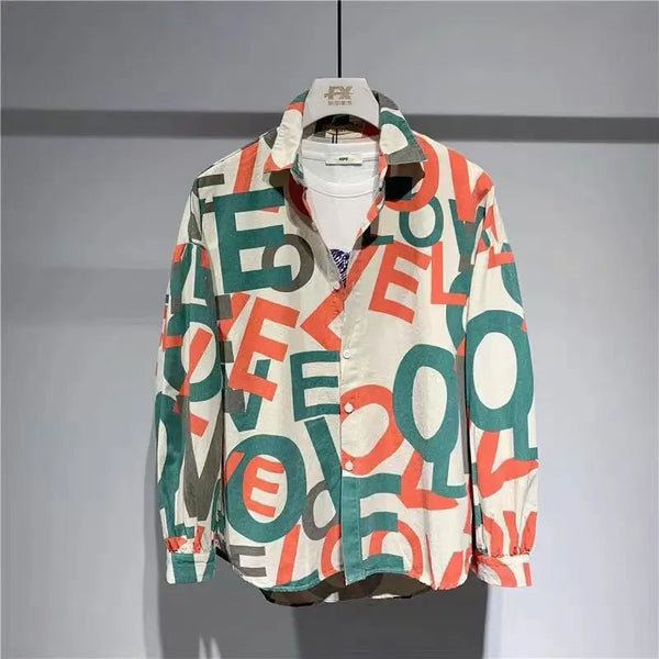 2023 Autumn New Light Luxury Fashion Loose Long-sleeved Men Shirt Jacket Comfortable Casual Shirt Boutique Clothing Simple Style