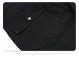 Washed and worn multi-pocket cargo jeans