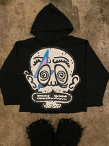 Y2K Womens Clothing Sweatshirt Long Sleeved Pullover Handdrawn Pattern