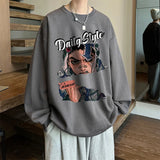 New Anime Boy Printed Mens Crewneck Sweatshirts Autumn Y2K Vintage Fleece