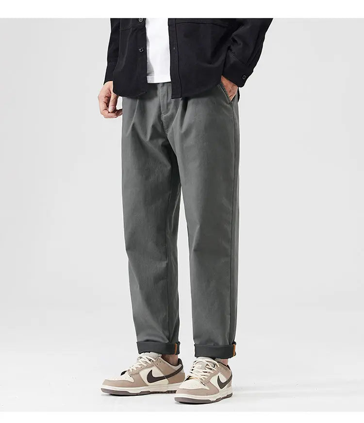 japanese casual pants mens spring autumn loose fashion solid color simple elastic waist sports pants man harem trousers unique default style 2271