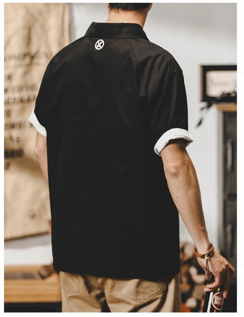 Skatercore Graphic tee – American Retro Short Sleeve Cargo Polo T Shirt For Men Summe