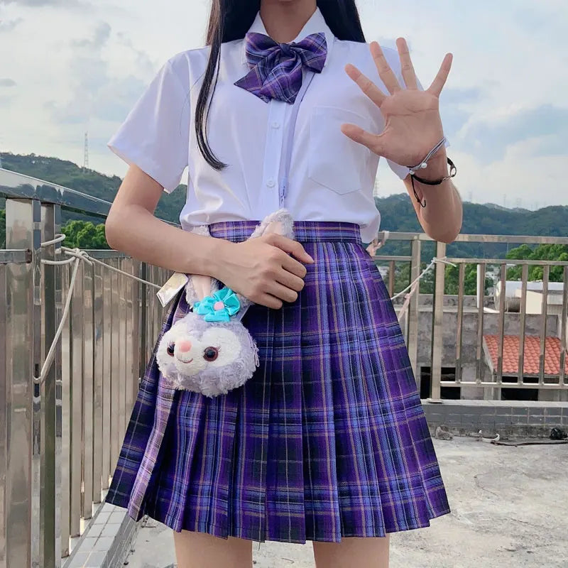 Jk Uniforms Gyaru School Uniform for Girl Student Pleated Skirt Uniform Set Women Short Sleeve Bow Tie Seifuku Japanese Style