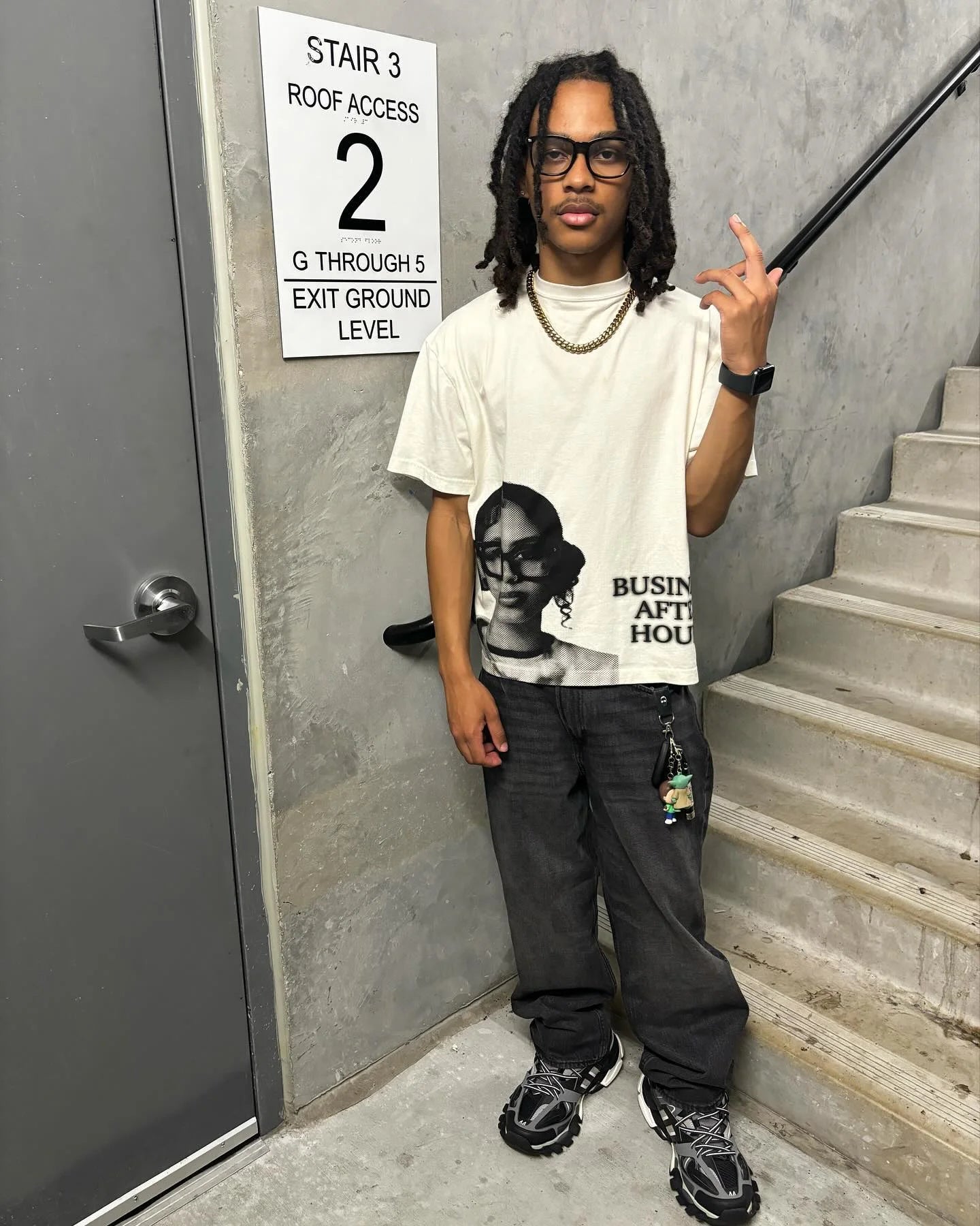 sadcore anime streetwear tee with chaotic comic overlay design