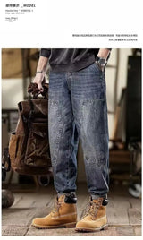 mens loose jeans classic vintage denim trousers high quality cargo pants men high street fashion men clothing spring new 2024 unique cargo style 4250