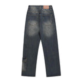 american high street trendy men and women trendy personalized straight tube washed jeans couple loose retro casual pants y2k unique jeans style 25