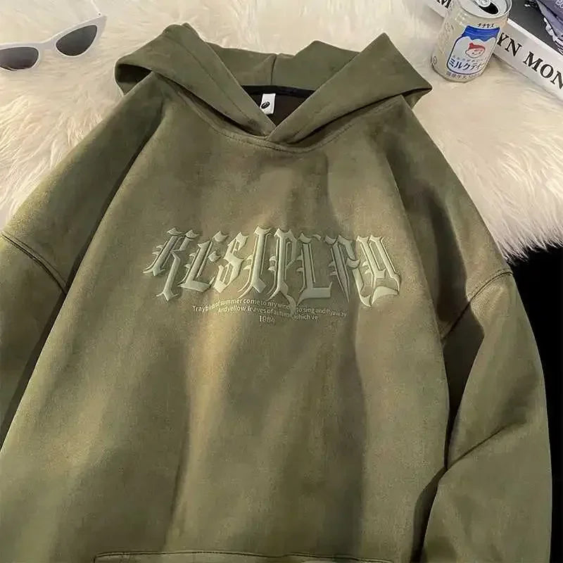 Autumn And Winter Coats For Men American Trendy Brand Loose Suede Swea