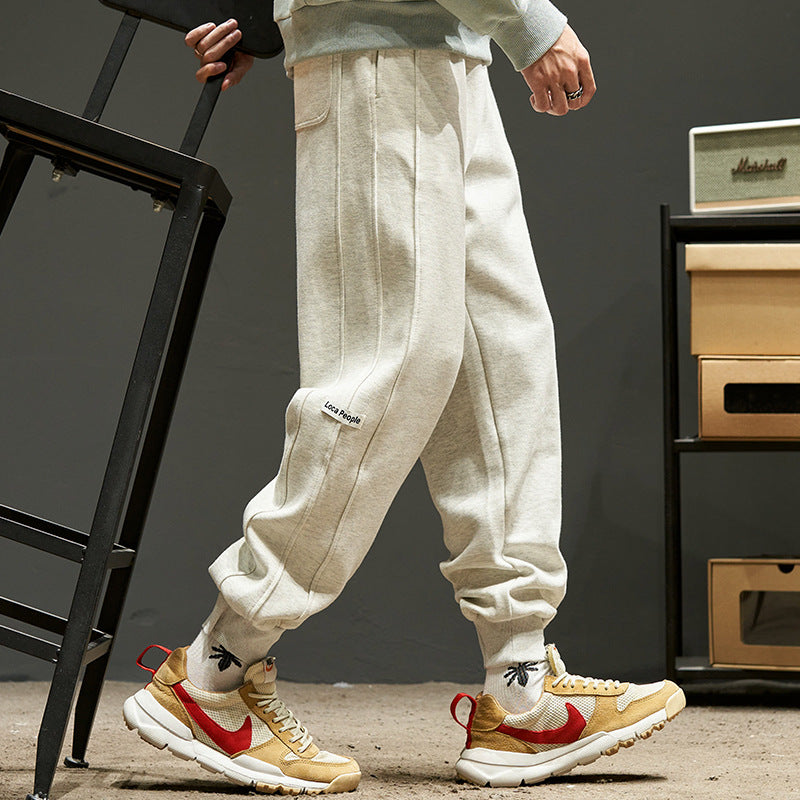 2023 autumn new light luxury fashion pants men all match loose casual sports pants all match boutique clothing simple style unique default style 3625