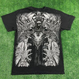 Vaporwave Crying angel – Dark Punk Y2K 90S Harajuku Round Retro Skull Large Pattern S