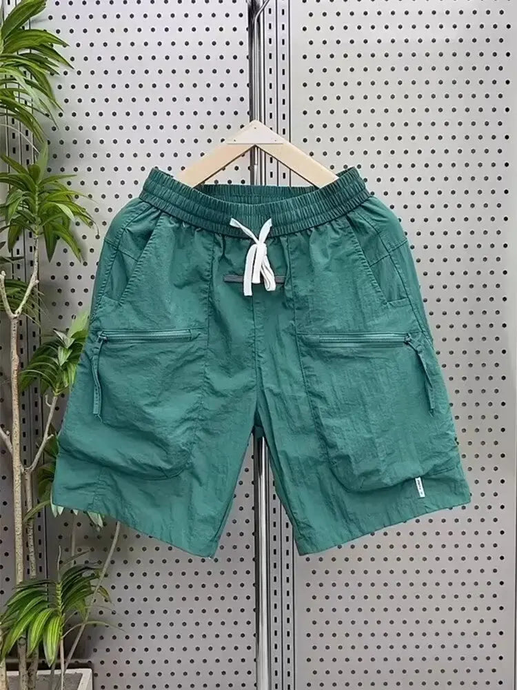 cargo shorts mens summer thin loose multi pockets fifth pants quick dry shorts male 2024 summer men bermuda shorts korean fashi unique cargo style 1527
