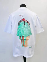 Anime Graphic tee – 2024 Summer New Street Style Ice Cream Print Short Sleeve Co