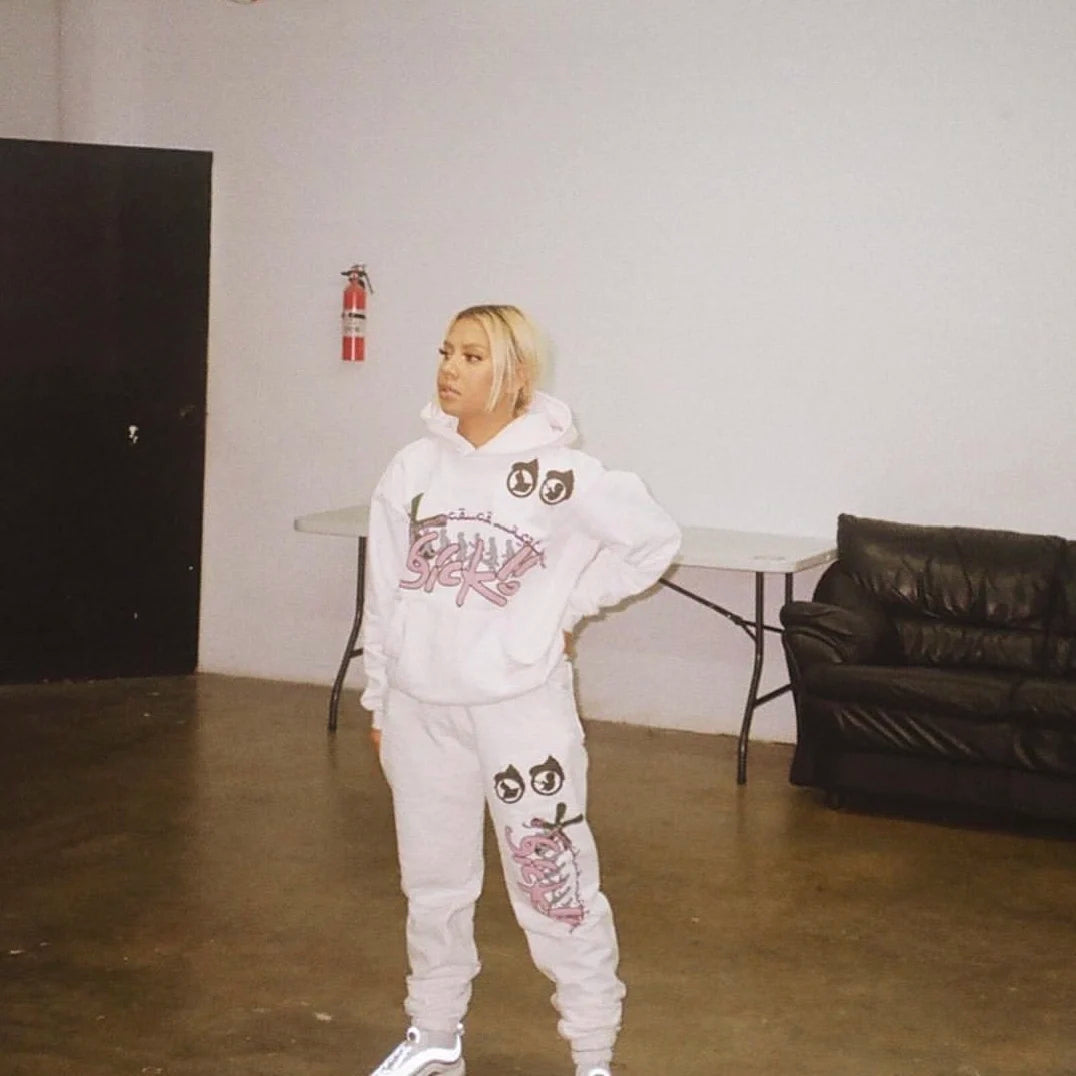 trapwear aesthetic drop featuring new luxury 2023 born from pain ian connor sicko pullover hoodies hoody hooded sweatshirts velvet cotton thick fleece white 242
