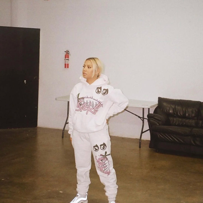 trapwear aesthetic drop featuring new luxury 2023 born from pain ian connor sicko pullover hoodies hoody hooded sweatshirts velvet cotton thick fleece white 242