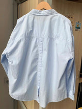 Pure Cotton Blue Long Sleeved Shirt Jacket For Women Spring Autumn Sum