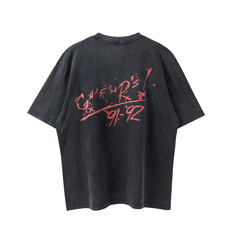 Sadcore Streetwear top – Summer Guns And Roses American Style Vintage High Quality Ca