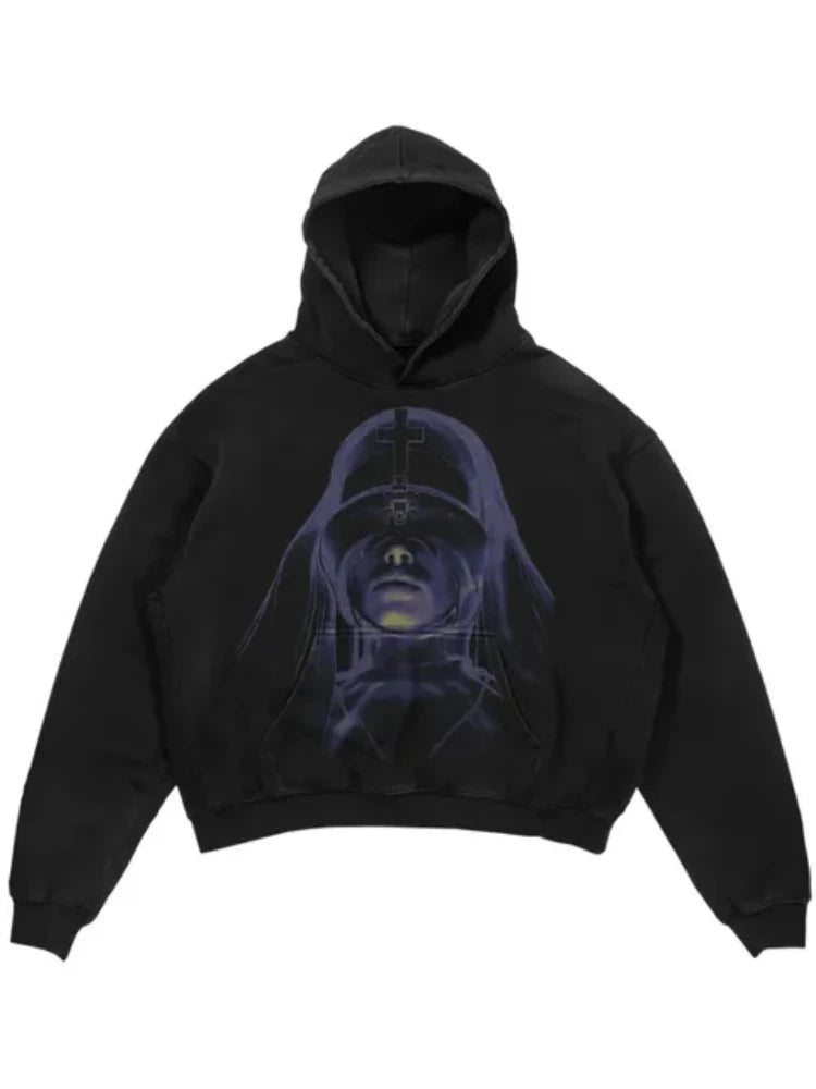 Y2K Womens Top Hoodies Sweatshirt Pullover Oversized Streetwear Vintag